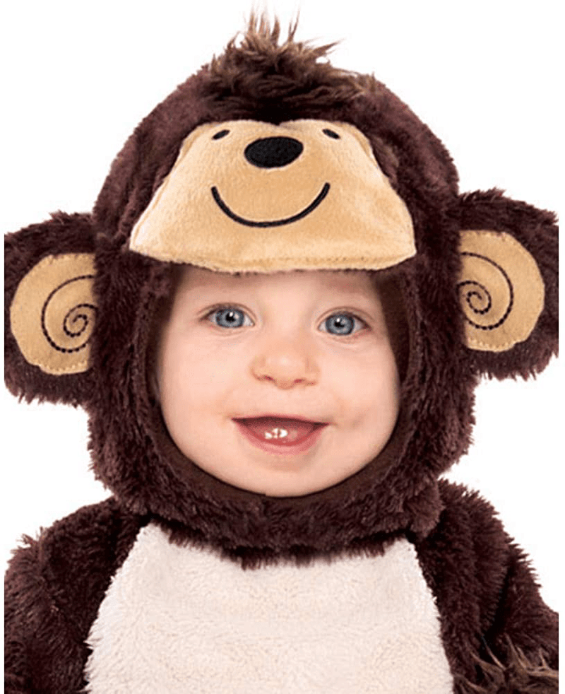 Amscan Baby Monkey Onesie Halloween Costume for Infants, Includes a Banana Wrist Rattle Apparel & Accessories > Costumes & Accessories > Costumes amscan   