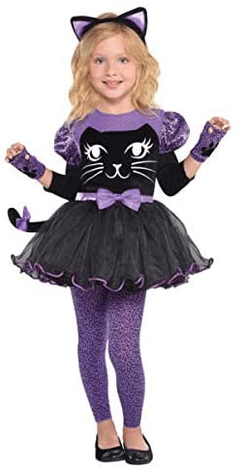 Amscan Girls Miss Meow Cat Costume - Toddler (3-4), Multicolor Apparel & Accessories > Costumes & Accessories > Costumes Amscan Default Title  
