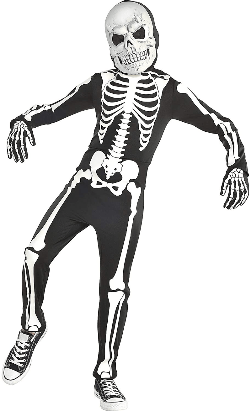 Amscan Glow in the Dark Skeleton Halloween Costume for Boys, Includes Jumpsuit, Mask and Gloves Apparel & Accessories > Costumes & Accessories > Costumes amscan Large  