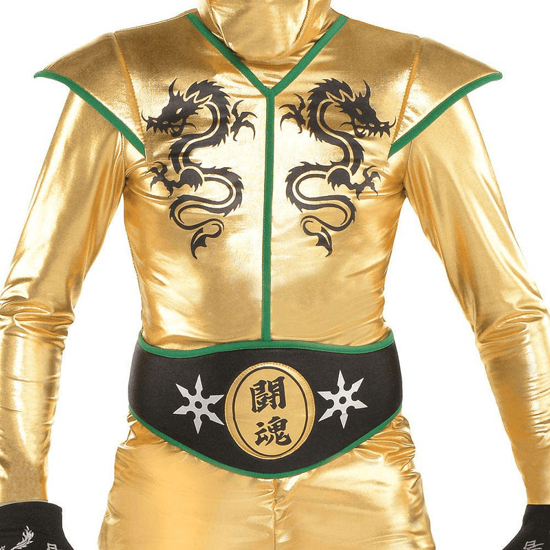 Amscan Gold Fighter Ninja Costume for Boys, Includes a Jumpsuit, a Hood, a Face Scarf, and a Belt Apparel & Accessories > Costumes & Accessories > Costumes amscan   