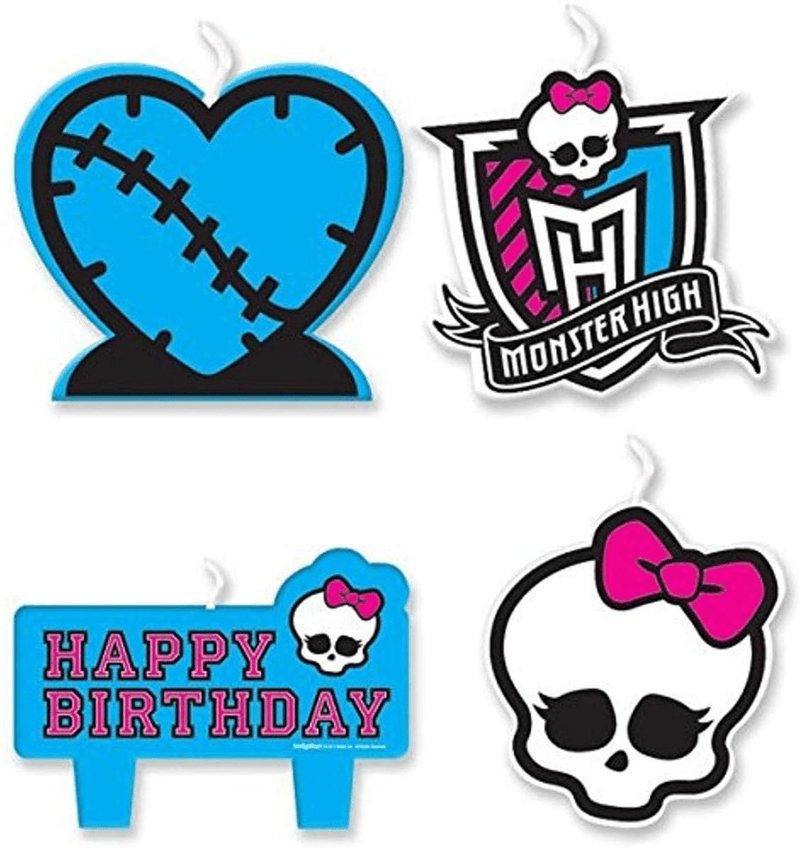amscan Mini Molded Cake Candles | Monster High Collection | Birthday Multicolor, 1 1/4"