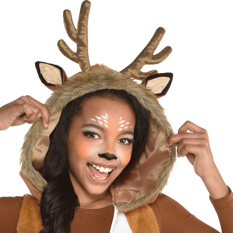 Amscan Oh Deer! Halloween Costume for Girls, Attached Hood, Antlers, and Ears Included Apparel & Accessories > Costumes & Accessories > Costumes amscan   