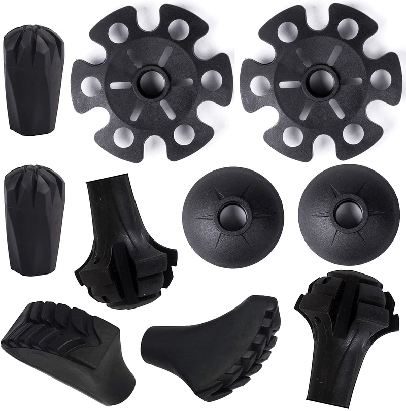 Amzlike Trekking Pole Accessories Set Hiking Pole Rubber Tips Replacement