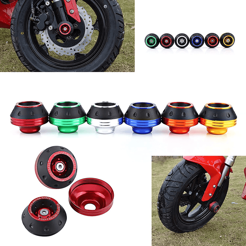 Anauto Fork Frame Sliders CNC Aluminum Front Fork Frame Sliders Wheel Crash Protector Motorbike Falling Protection Universal for Motorcycles Motorbikes Moped Scooters(red)  Anauto   