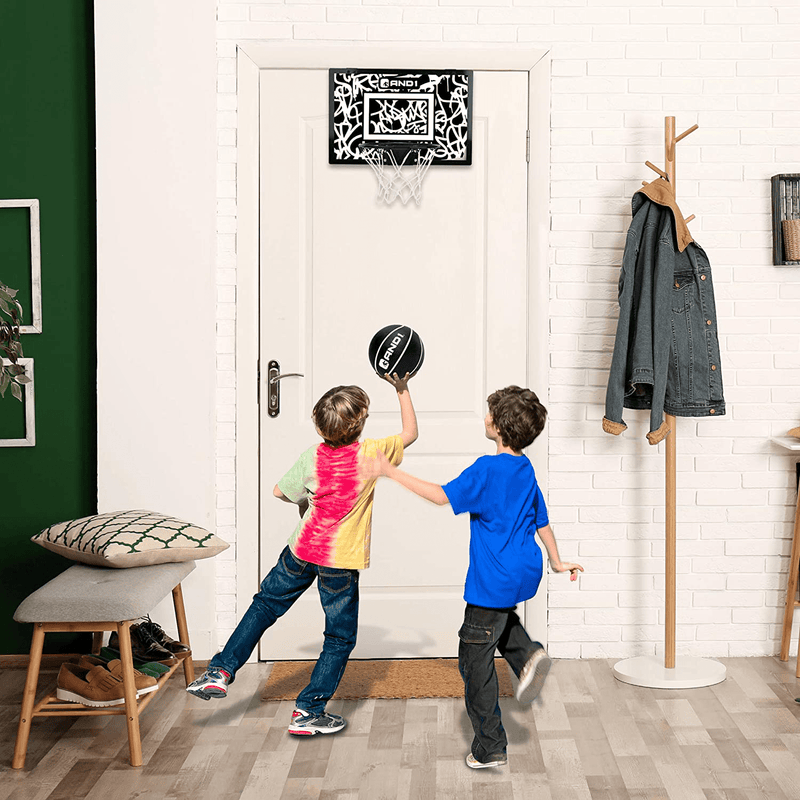 AND1 Mini Basketball Hoop: 18”x12” Pre-Assembled Portable Over The Door with Flex Rim, Includes Two Deflated 5” Mini Basketball with Pump, For Indoor Sporting Goods > Outdoor Recreation > Winter Sports & Activities AND1   
