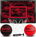 AND1 Mini Basketball Hoop: 18”x12” Pre-Assembled Portable Over The Door with Flex Rim, Includes Two Deflated 5” Mini Basketball with Pump, For Indoor Sporting Goods > Outdoor Recreation > Winter Sports & Activities AND1 RED / BLACK Premium Bundle 