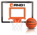 AND1 Mini Basketball Hoop: 18”x12” Pre-Assembled Portable Over The Door with Flex Rim, Includes Two Deflated 5” Mini Basketball with Pump, For Indoor Sporting Goods > Outdoor Recreation > Winter Sports & Activities AND1 CLEAR / ORANGE Basic 
