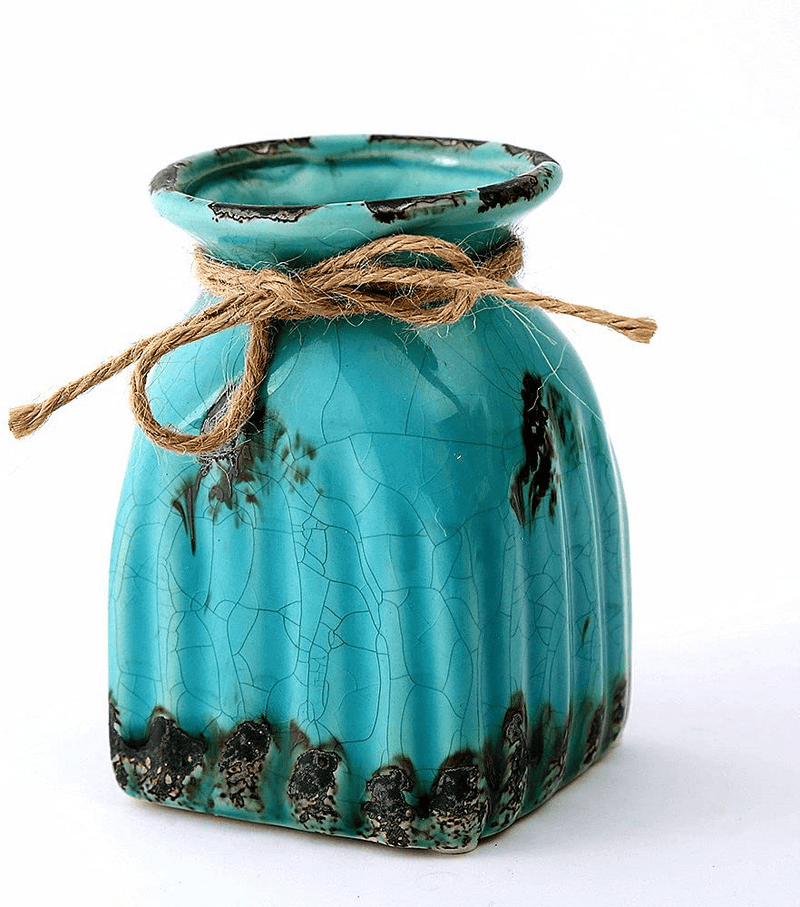 Anding Blue Modern Vase- Antique Design Ceramic Plant Pot Planter/Table Top Pencil Holder Home Decoration Vase (LY-2674 Blue) Home & Garden > Decor > Vases Anding Default Title  