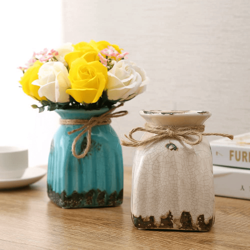 Anding Blue Modern Vase- Antique Design Ceramic Plant Pot Planter/Table Top Pencil Holder Home Decoration Vase (LY-2674 Blue) Home & Garden > Decor > Vases Anding   