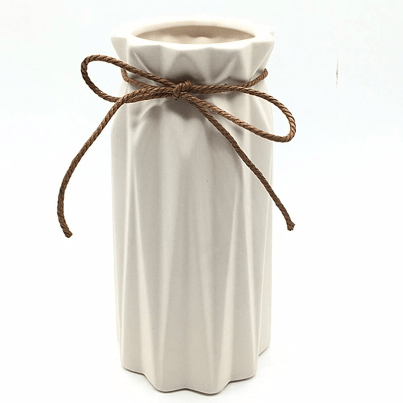 Anding White Ceramic Vase - Elegant Origami Art Design- Ideal Gift for Friends and Family, Wedding, Desktop Center Vase, A Perfect Home Decor Vase (LY096) Home & Garden > Decor > Vases ANDING Ly096  