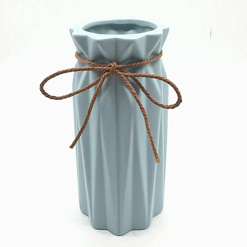 Anding White Ceramic Vase - Elegant Origami Art Design- Ideal Gift for Friends and Family, Wedding, Desktop Center Vase, A Perfect Home Decor Vase (LY096) Home & Garden > Decor > Vases ANDING Blue  
