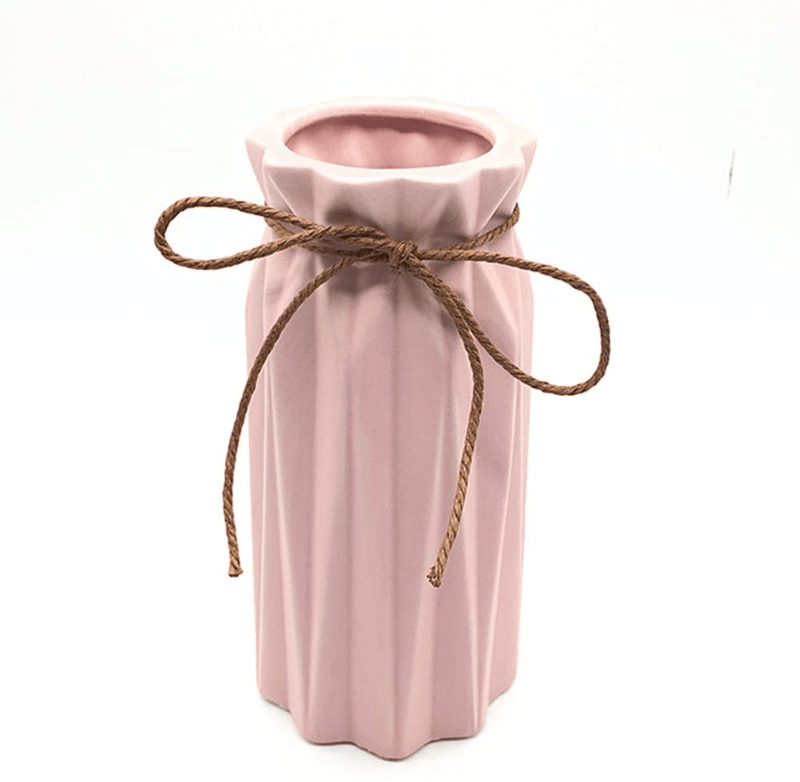 Anding White Ceramic Vase - Elegant Origami Art Design- Ideal Gift for Friends and Family, Wedding, Desktop Center Vase, A Perfect Home Decor Vase (LY096) Home & Garden > Decor > Vases ANDING Pink  