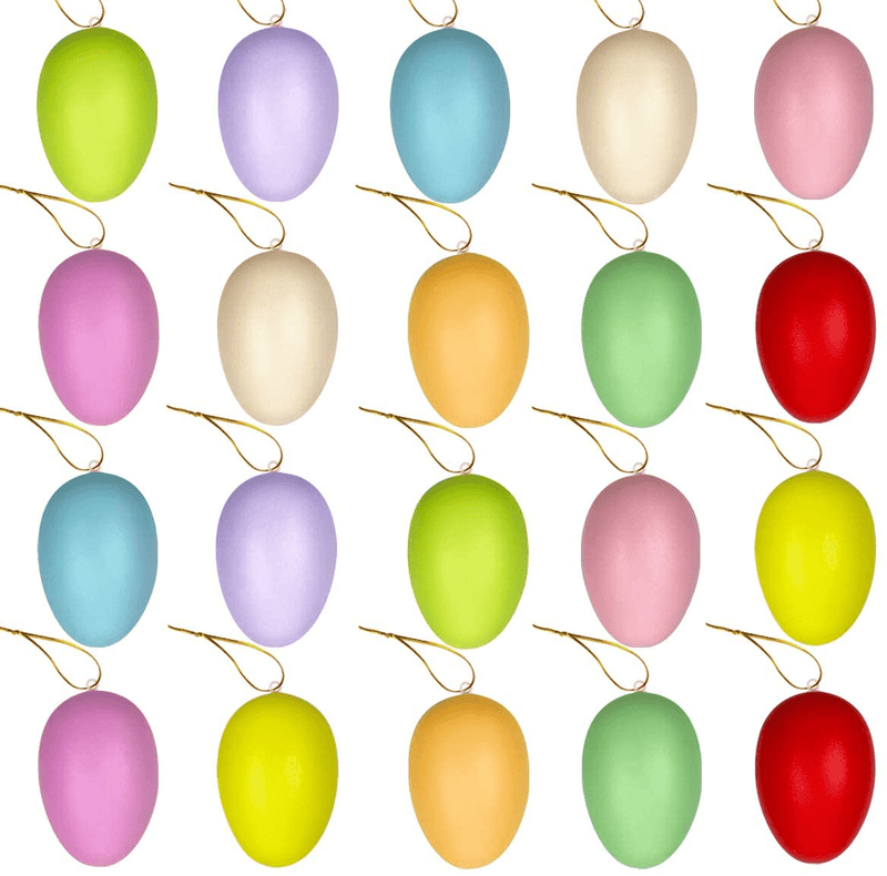 Anditoy 20 Pack Easter Eggs Decorations Plastic Colorful Hanging Ornaments Easter Crafts for Easter Tree Basket Decor Home Party Favors Supplies Home & Garden > Decor > Seasonal & Holiday Decorations Anditoy   