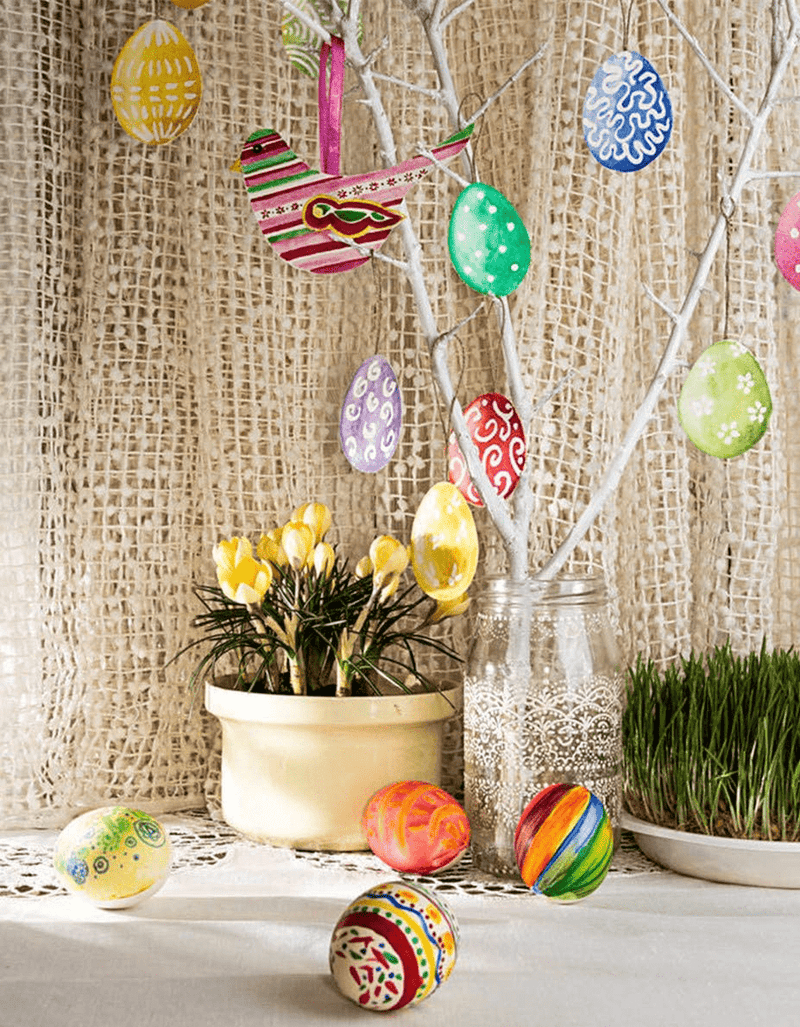 Anditoy 20 Pack Easter Eggs Decorations Plastic Colorful Hanging Ornaments Easter Crafts for Easter Tree Basket Decor Home Party Favors Supplies