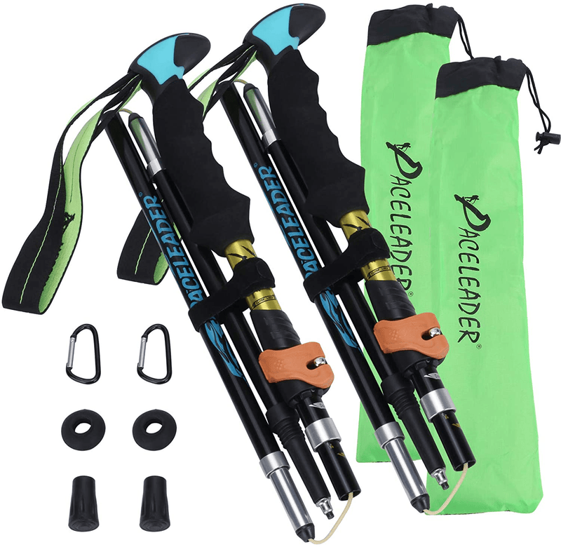 Aneagle Paceleader Collapsible Trekking Poles - 2Pcs Pack for Height 5'3"-6'1" 7075 Aluminum Ultra Lightweight Adjustable Hiking Poles or Walking Sticks with Quick Locks for Women or Men Sporting Goods > Outdoor Recreation > Camping & Hiking > Hiking Poles Aneagle Yellow 110_125cm 