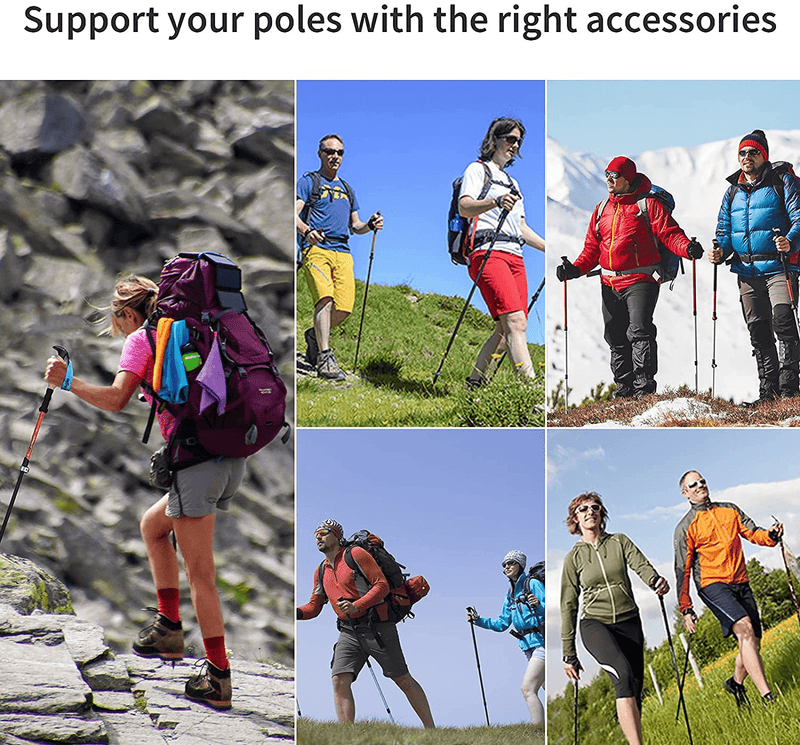 Aneagle Rubber Accessories for Trekking Poles - Four Kinds of Combination Forms of Replacement Tips Protectors,Snow Baskets,Mud Baskets Set for Hiking Sticks Fits Most Standard Hiking,Walking Poles