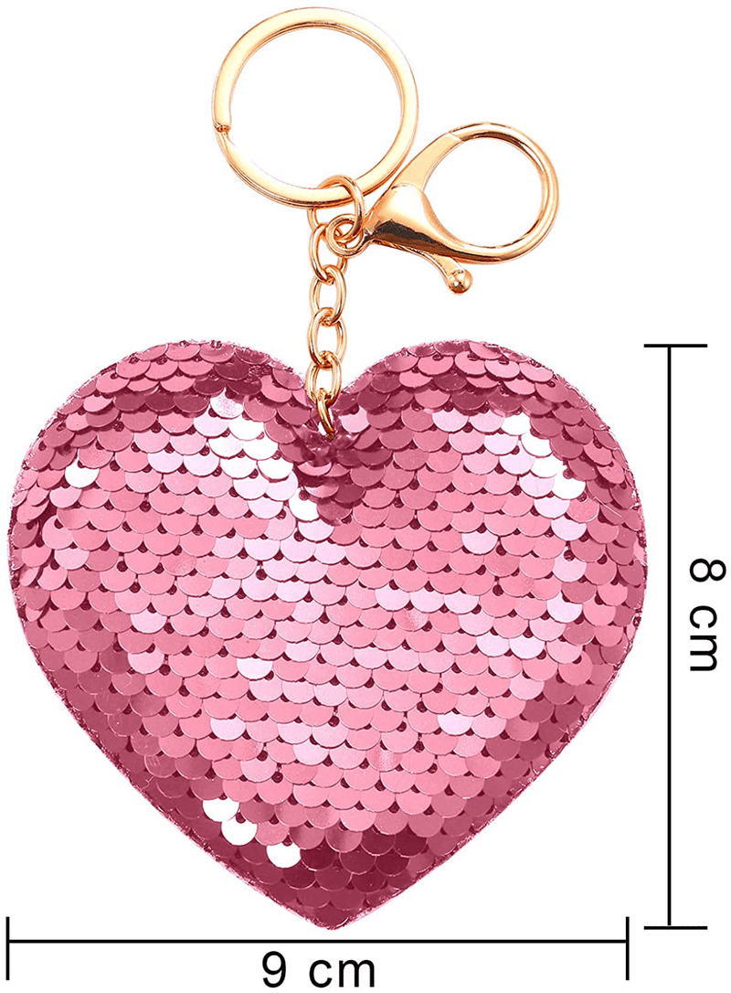 Aneco 24 Pieces Heart Sequin Keychain Glitter Sequin Heart Key Rings Flip Sequin Key Chains Accessories Valentine'S Day Gifts Party Favors for Girls, 3 Colors Home & Garden > Decor > Seasonal & Holiday Decorations Aneco   