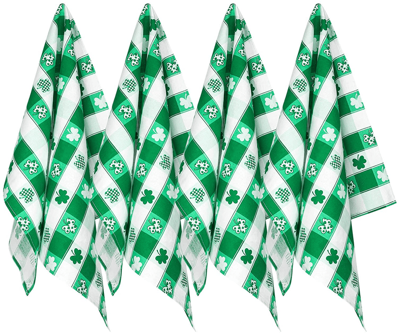 Aneco St Patrick'S Day Table Runner Green Buffalo Table Runner Spring Table Runner for Spring Wedding Party Supplies, 13 X 72 Inches Arts & Entertainment > Party & Celebration > Party Supplies ANECO 4 18 x 28 Inches 