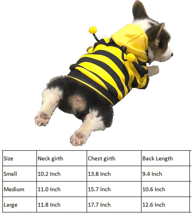 Anelekor Pet Bee Halloween Costume Dog Hoodies Cat Holiday Cosplay Warm Clothes Puppy Cute Hooded Coat Christmas Outfits for Cat and Small Dogs Animals & Pet Supplies > Pet Supplies > Cat Supplies > Cat Apparel Anelekor   