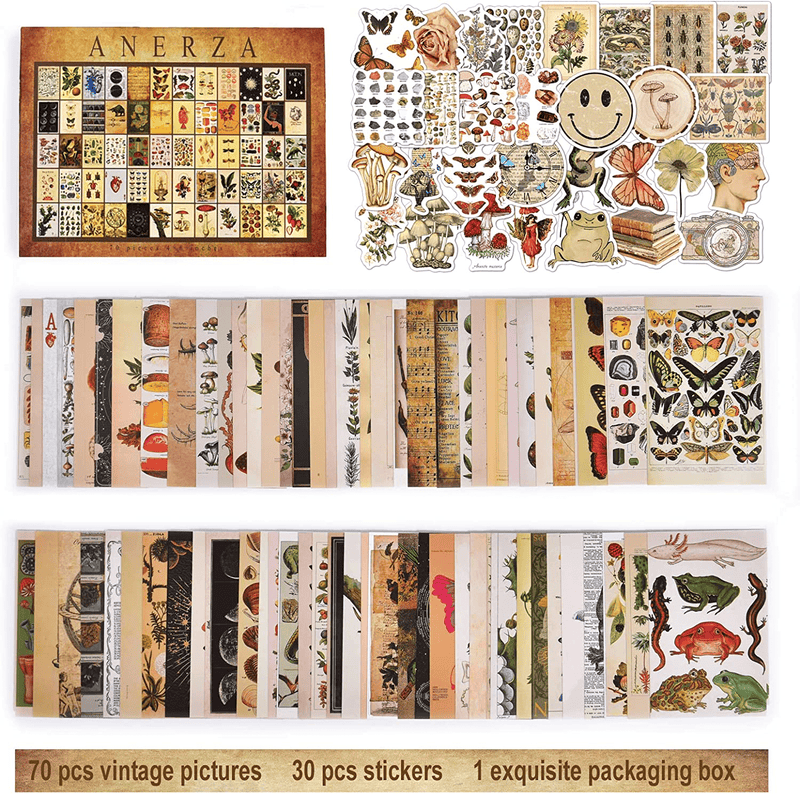 ANERZA Vintage Wall Collage Kit Aesthetic Pictures, Cottagecore Room Decor for Bedroom Aesthetic, Posters for Room Aesthetic, Cute Dorm Photo Wall Decor for Teen Girls, Christmas Gifts (70 Pcs)