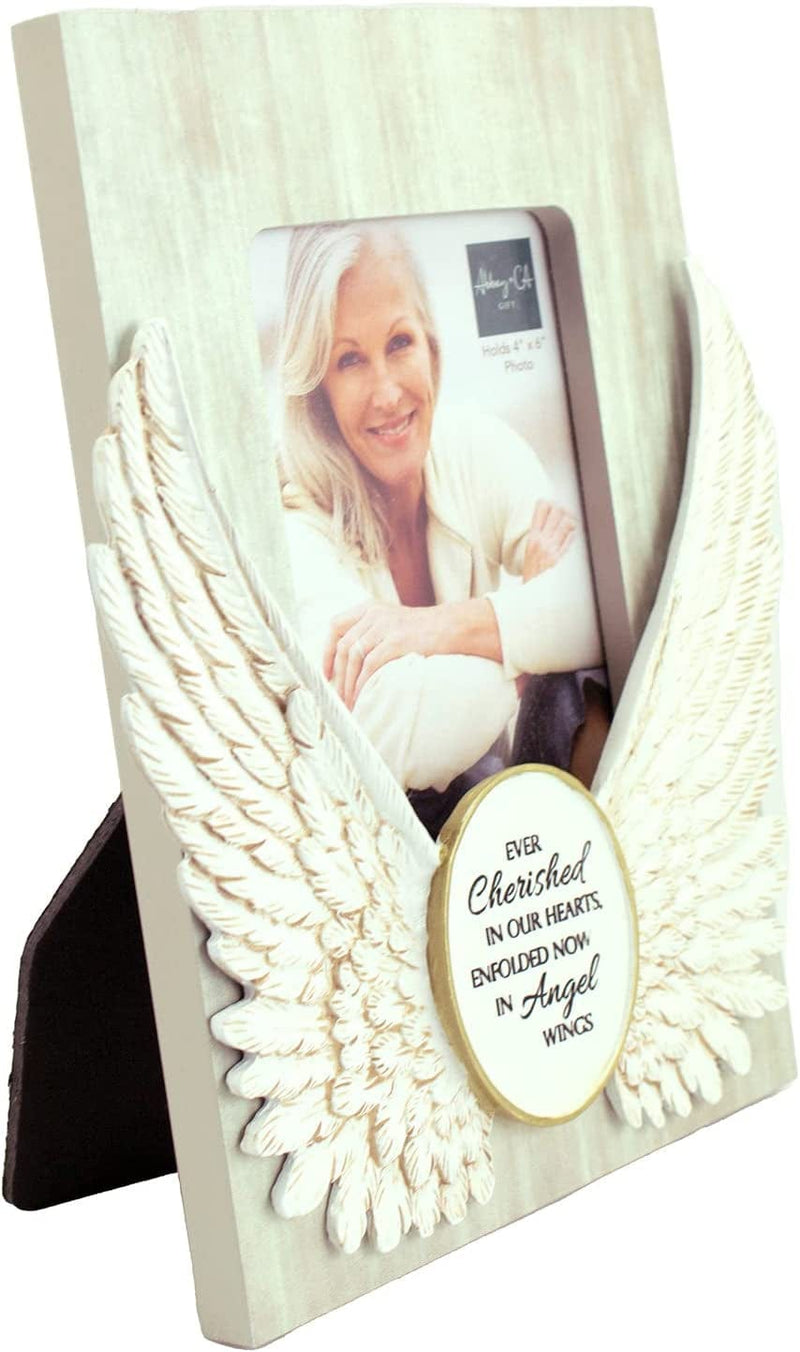 Angel Wings Memorial Photo Frame, Home Decor Gift for Death of a Loved One, Holds 4-Inch by 6-Inch Photo, by Abbey & CA Gift Home & Garden > Decor > Picture Frames Abbey Gift   