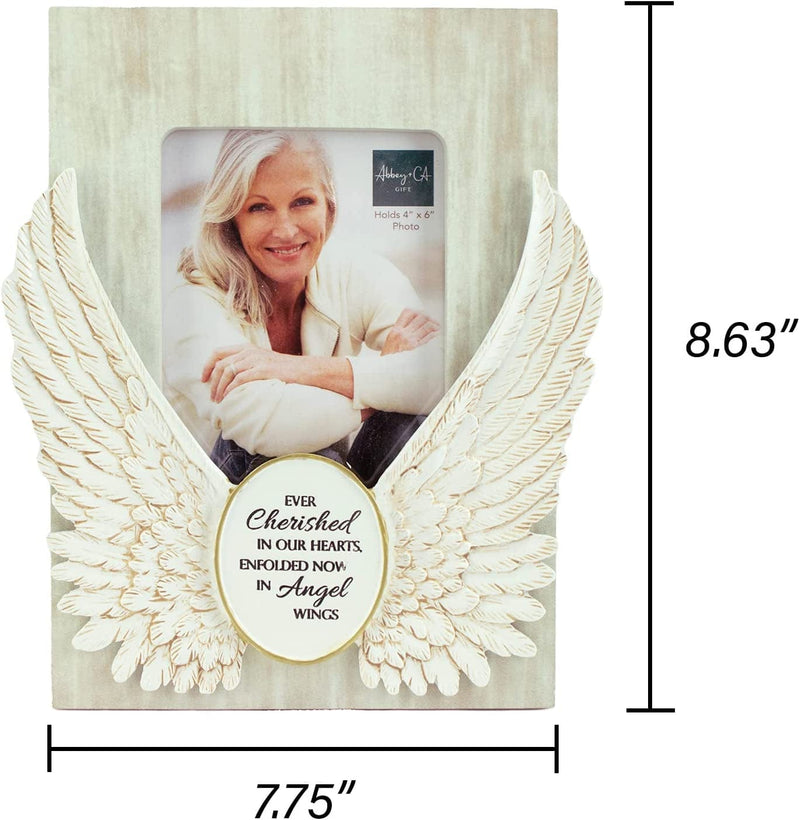 Angel Wings Memorial Photo Frame, Home Decor Gift for Death of a Loved One, Holds 4-Inch by 6-Inch Photo, by Abbey & CA Gift Home & Garden > Decor > Picture Frames Abbey Gift   