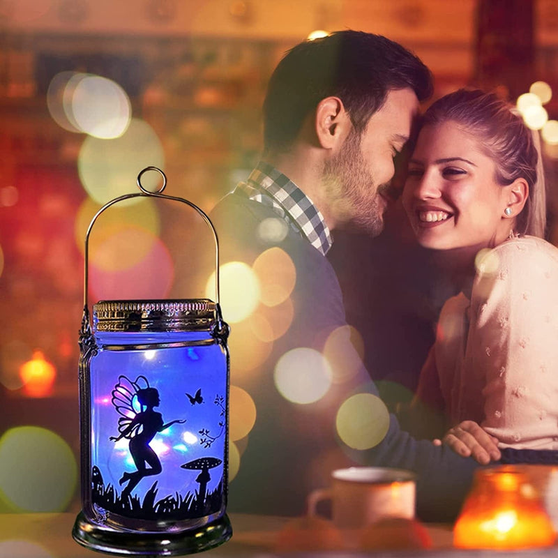 ANGMLN Solar Fairy Lantern for Garden Decorations- 2 Pack Outdoor Fairies Night Lights Gifts Hanging Lamp Frosted Glass Jar with Stake for Home Yard Garden Patio Lawn Valentine'S Day Decor Home & Garden > Lighting > Lamps ANGMLN   