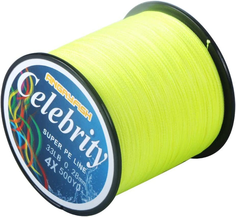ANGRYFISH 4 Strands Super Strong Braided Fishing Line- Less Expensive -Zero Stretch -Small Diameter-Suitable for Novice Fishermen Sporting Goods > Outdoor Recreation > Fishing > Fishing Lines & Leaders YILE Yellow 18LB-500Yds 