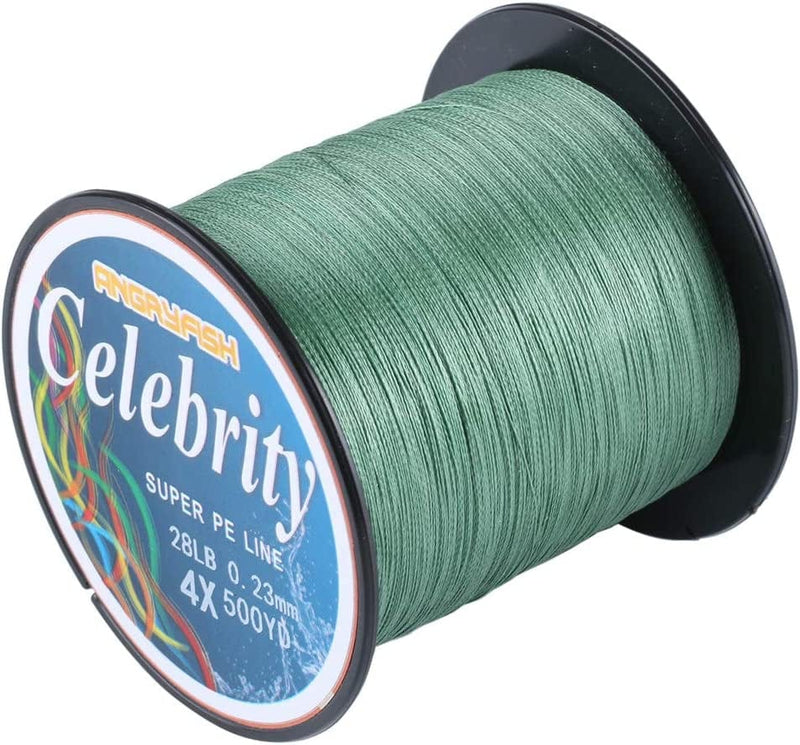 ANGRYFISH 4 Strands Super Strong Braided Fishing Line- Less Expensive -Zero Stretch -Small Diameter-Suitable for Novice Fishermen Sporting Goods > Outdoor Recreation > Fishing > Fishing Lines & Leaders YILE Moss Green 10LB-500Yds 