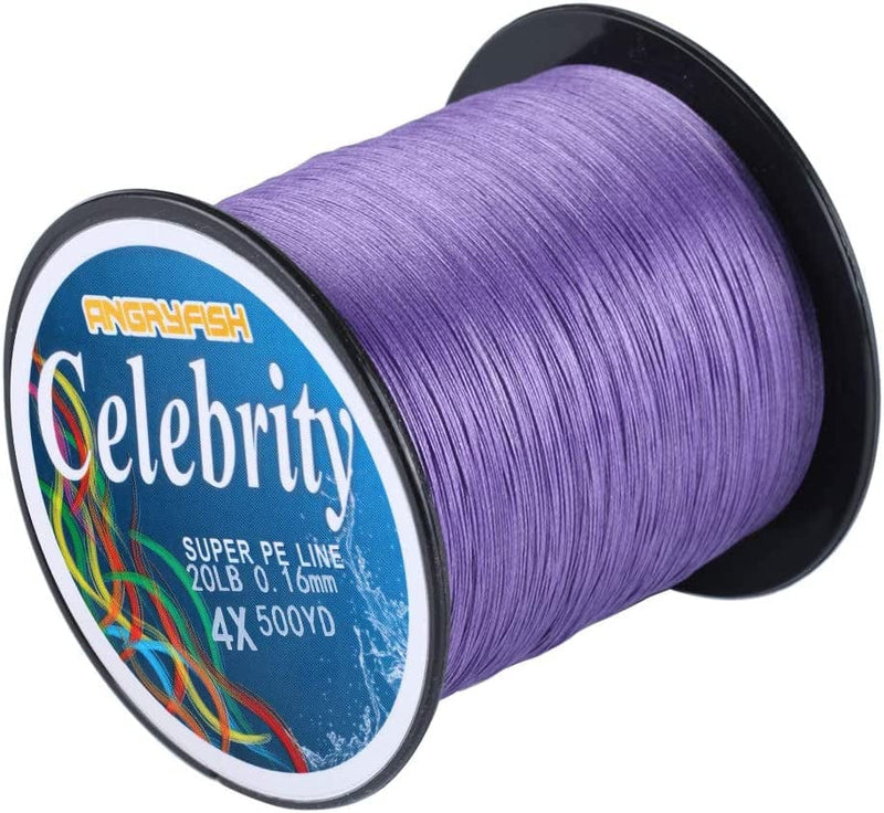 ANGRYFISH 4 Strands Super Strong Braided Fishing Line- Less Expensive -Zero Stretch -Small Diameter-Suitable for Novice Fishermen Sporting Goods > Outdoor Recreation > Fishing > Fishing Lines & Leaders YILE Purple 50LB/0.37MM-150Y 