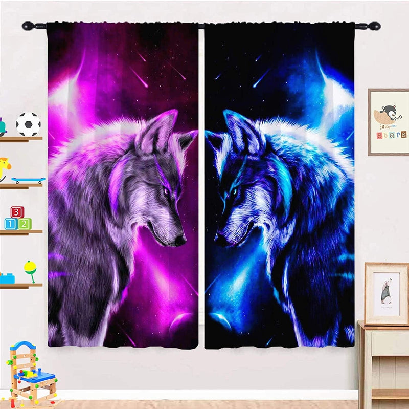 ANHOPE Galaxy Curtains, Space Universe Nebula Starry Sky Planet Stars Print 3D Pattern Grommet Thermal Insulated Blackout Curtains for Kids Boys Girls Bedroom Playroom, Set of 2 Panels 27.5" X 39" Home & Garden > Decor > Window Treatments > Curtains & Drapes ANHOPE Multi 8 W29.5" x L65", Rod Pocket 