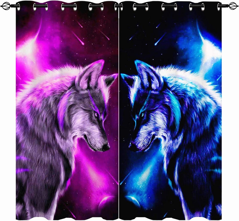 ANHOPE Galaxy Curtains, Space Universe Nebula Starry Sky Planet Stars Print 3D Pattern Grommet Thermal Insulated Blackout Curtains for Kids Boys Girls Bedroom Playroom, Set of 2 Panels 27.5" X 39" Home & Garden > Decor > Window Treatments > Curtains & Drapes ANHOPE Multi 8 W42" x L63", Grommet Top 