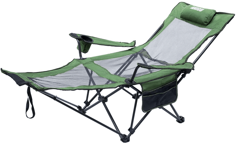 ANIGU Mesh Lounge Reclining Folding Camp Chair with Footrest Sporting Goods > Outdoor Recreation > Camping & Hiking > Camp Furniture ANIGU   