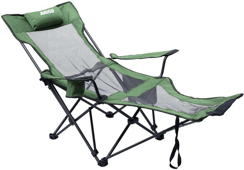 ANIGU Mesh Lounge Reclining Folding Camp Chair with Footrest Sporting Goods > Outdoor Recreation > Camping & Hiking > Camp Furniture ANIGU   