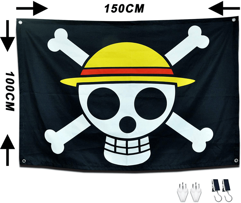 Anime Room Decor 60inx40in Large Size One Piece Flag,Pirate Legion Flag,Wall Hanging Decor boys room decor For Bedroom Living Room,Luffy's Straw Hat Pirate Flag (Luffy, 60in40in)) Home & Garden > Decor > Seasonal & Holiday Decorations Sosolong   