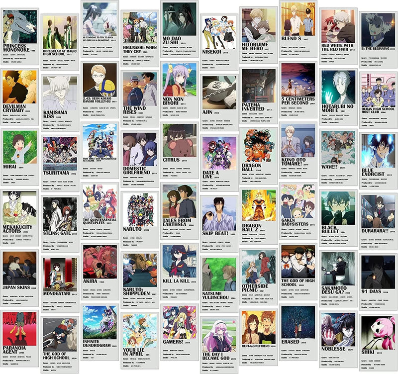 Anime Room Decor Aesthetic Anime Posters, Anime Stuff for Bedroom, 60Pcs Anime Prints for Anime Wall Decor, Cute Manga and Anime Wall Collage, Aesthetic Kawaii Decor, Anime Gifts for Men, Women, Teens Home & Garden > Decor > Artwork > Posters, Prints, & Visual Artwork Fardes Grey - IV  