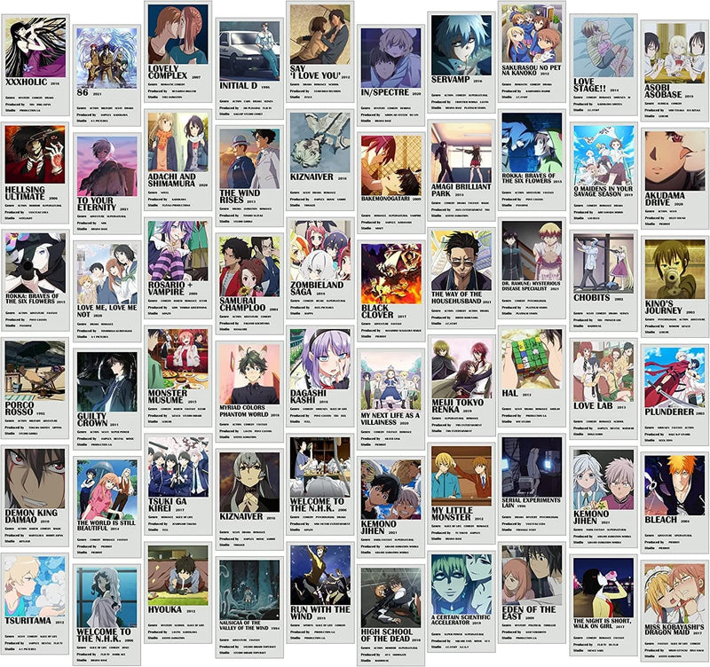 Anime Room Decor Aesthetic Anime Posters, Anime Stuff for Bedroom, 60Pcs Anime Prints for Anime Wall Decor, Cute Manga and Anime Wall Collage, Aesthetic Kawaii Decor, Anime Gifts for Men, Women, Teens Home & Garden > Decor > Artwork > Posters, Prints, & Visual Artwork Fardes Grey - V  