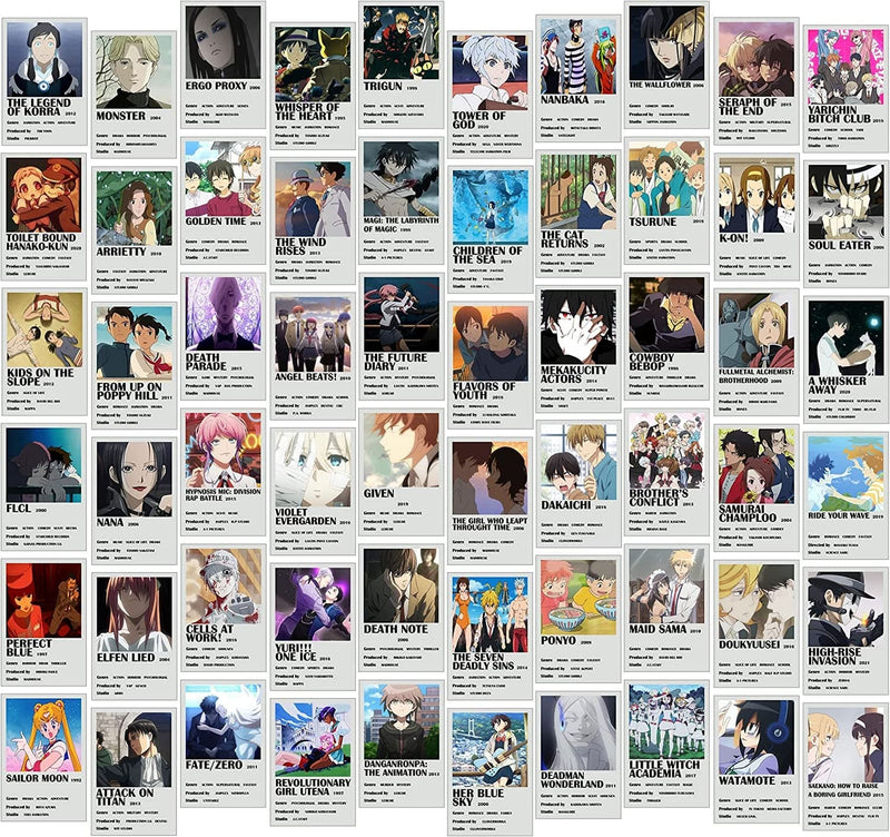 Anime Room Decor Aesthetic Anime Posters, Anime Stuff for Bedroom, 60Pcs Anime Prints for Anime Wall Decor, Cute Manga and Anime Wall Collage, Aesthetic Kawaii Decor, Anime Gifts for Men, Women, Teens Home & Garden > Decor > Artwork > Posters, Prints, & Visual Artwork Fardes Grey - II  