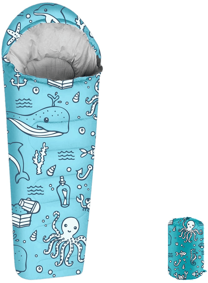 ANJ Outdoors 32 F Youth and Kids Sleeping Bag | Indoor/Outdoor Boys and Girls Sleeping Bag | Mummy Style, Lightweight Sleeping Bag for Kids Sporting Goods > Outdoor Recreation > Camping & Hiking > Sleeping Bags ANJ Outdoors Aqua Youth up to 5'7"  