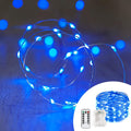 ANJAYLIA 2 Pack 33Ft 100 LED Fairy Lights Battery Operated, Waterproof Twinkle String Lights, Copper Wire Dimmable Firefly Lights with Remote Control Timer, Warm White Home & Garden > Lighting > Light Ropes & Strings ANJAYLIA Blue 2 Pack 