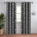 Anjee 2 Panels Silver Star Curtains for Kids Room Thermal Insulated Blackout Curtains Perfect for Space Themed Room Décor (Light Blocking and Noise Reducing) W38 X L72 Inches Space Grey Home & Garden > Decor > Window Treatments > Curtains & Drapes Anjee Space Grey W38 X L72 