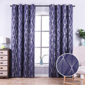 Anjee 84 Inch Blackout Curtains for Living Room with Foil Print Diamond Pattern, Thermal Insulated Window Drapes for Light Blocking, 52 X 84 Inch, Navy Blue Home & Garden > Decor > Window Treatments > Curtains & Drapes Anjee Navy Blue/Geometric Pattern W52 x L84 