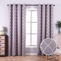 Anjee Blackout Curtains with Moroccan Pattern for Bedroom, 84 Inch Blackout Window Drapes with Grommet Top for Window Treatment, 52 X 84 Inch, Grey