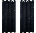 Anjee Blackout Cut Out Stars Curtains for Girls Bedroom Thermal Insulated Light Blocking Window Curtains Drapes for Kids Room Nursery 2 Panels 52 X 63 Inches, Baby Pink