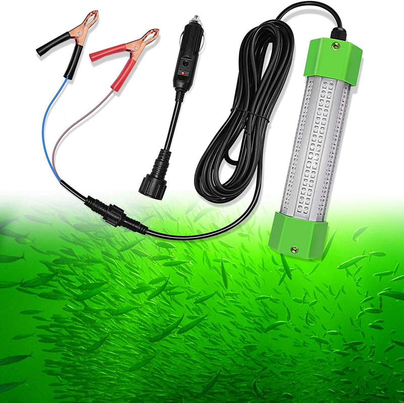 Ankey 12V 100W 6000 Lumen IP68 Led Fish Bait Crappie Luring Light Submersible Fishing Light Attractants Underwater Night Fishing Lure Bait Finder with Super Long 24.6 Ft Power Cord