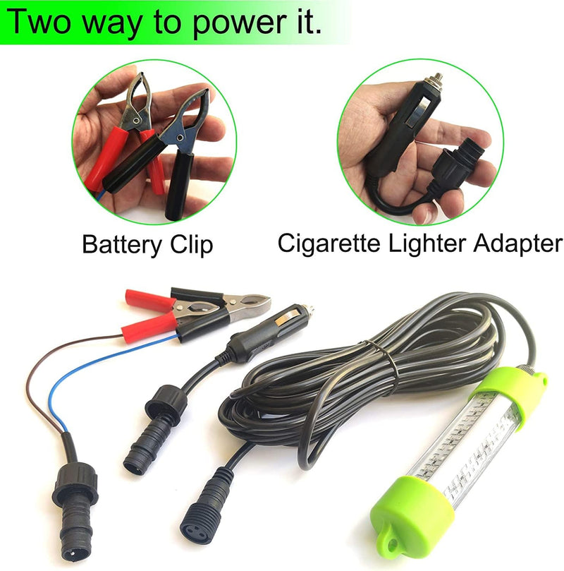 Ankey 12V 45W 2500 Lumen 24.6 Ft Power Cord Lure Bait Submersible Fishing Light Attractants Underwater Night Fishing Finder with Battery Clip Cigarette Lighter Adapter Home & Garden > Pool & Spa > Pool & Spa Accessories Ankey   