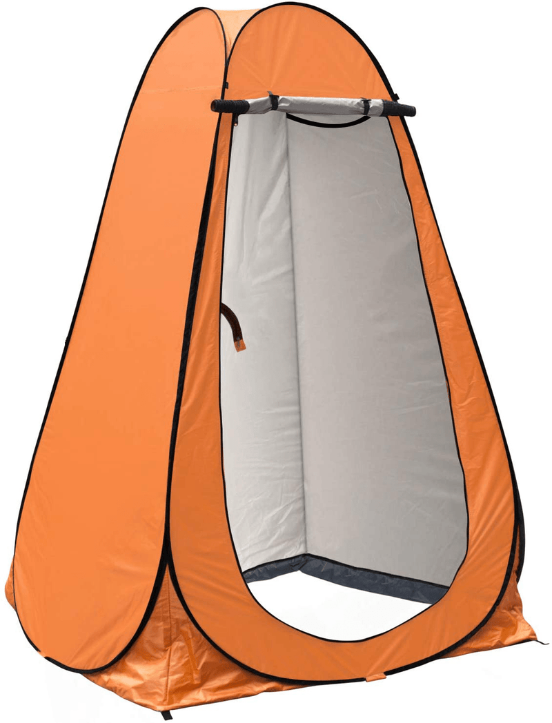 Anngrowy Pop up Privacy Tent Shower Tent Portable Outdoor Camping Bathroom Toilet Tent Changing Dressing Room Privacy Shelters Room for Hiking and Beach Sun Shelter Picnic Fishing– UPF40+ Waterproof Sporting Goods > Outdoor Recreation > Camping & Hiking > Portable Toilets & Showers anngrowy orange  