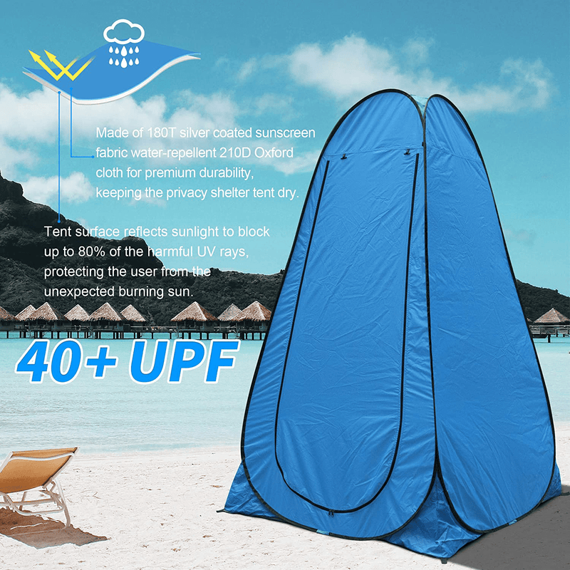 Anngrowy Pop up Privacy Tent Shower Tent Portable Outdoor Camping Bathroom Toilet Tent Changing Dressing Room Privacy Shelters Room for Hiking and Beach Sun Shelter Picnic Fishing– UPF40+ Waterproof