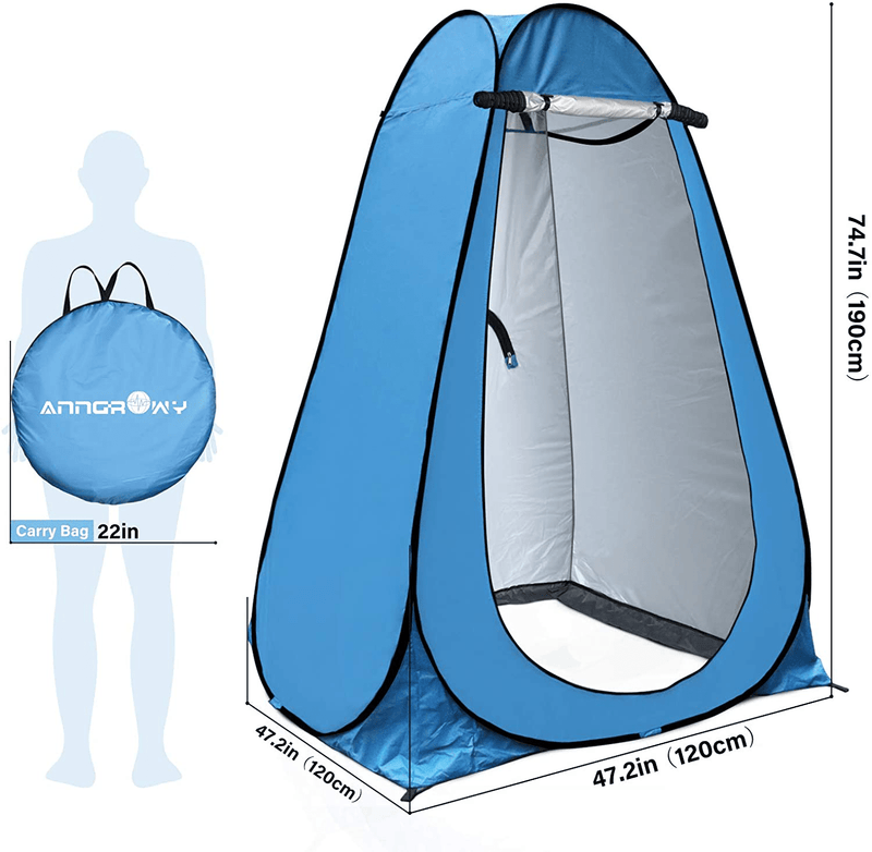 Anngrowy Pop up Privacy Tent Shower Tent Portable Outdoor Camping Bathroom Toilet Tent Changing Dressing Room Privacy Shelters Room for Hiking and Beach Sun Shelter Picnic Fishing– UPF40+ Waterproof