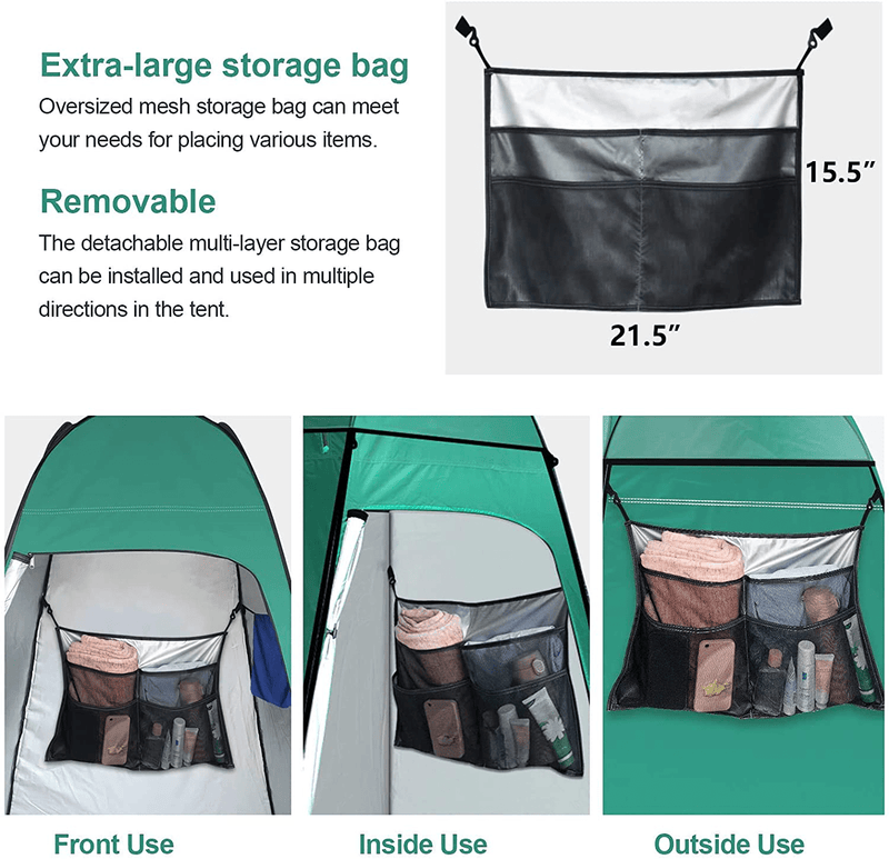 Anngrowy Shower Tent Pop-Up Privacy Tent Camping Portable Toilet Tent Outdoor Camp Bathroom Changing Dressing Room Instant Privacy Shelters for Hiking Beach Picnic Fishing Potty, Extra-Tall, UPF 50+ Sporting Goods > Outdoor Recreation > Camping & Hiking > Portable Toilets & Showers anngrowy   